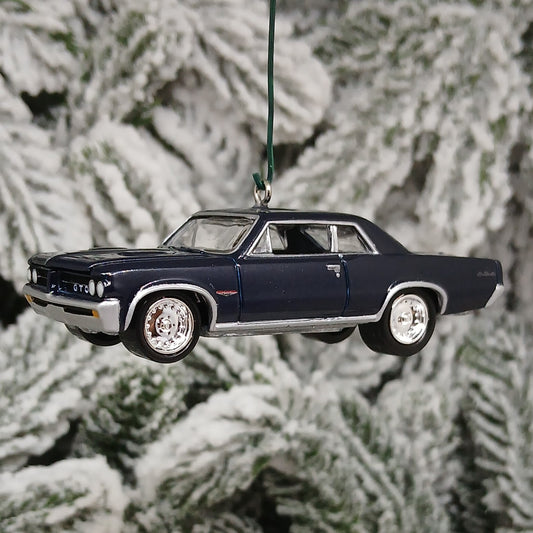 Pontiac 1964 GTO Ornament Christmas Gift Xmas Tree Decoration Classic Muscle Car Dark Blue