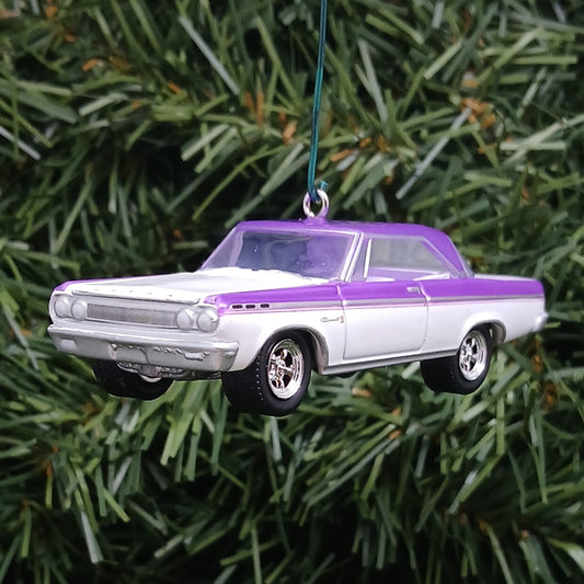 Dodge 1965 Coronet 500 Ornament Christmas Gift Mopar Xmas Decoration White Purple