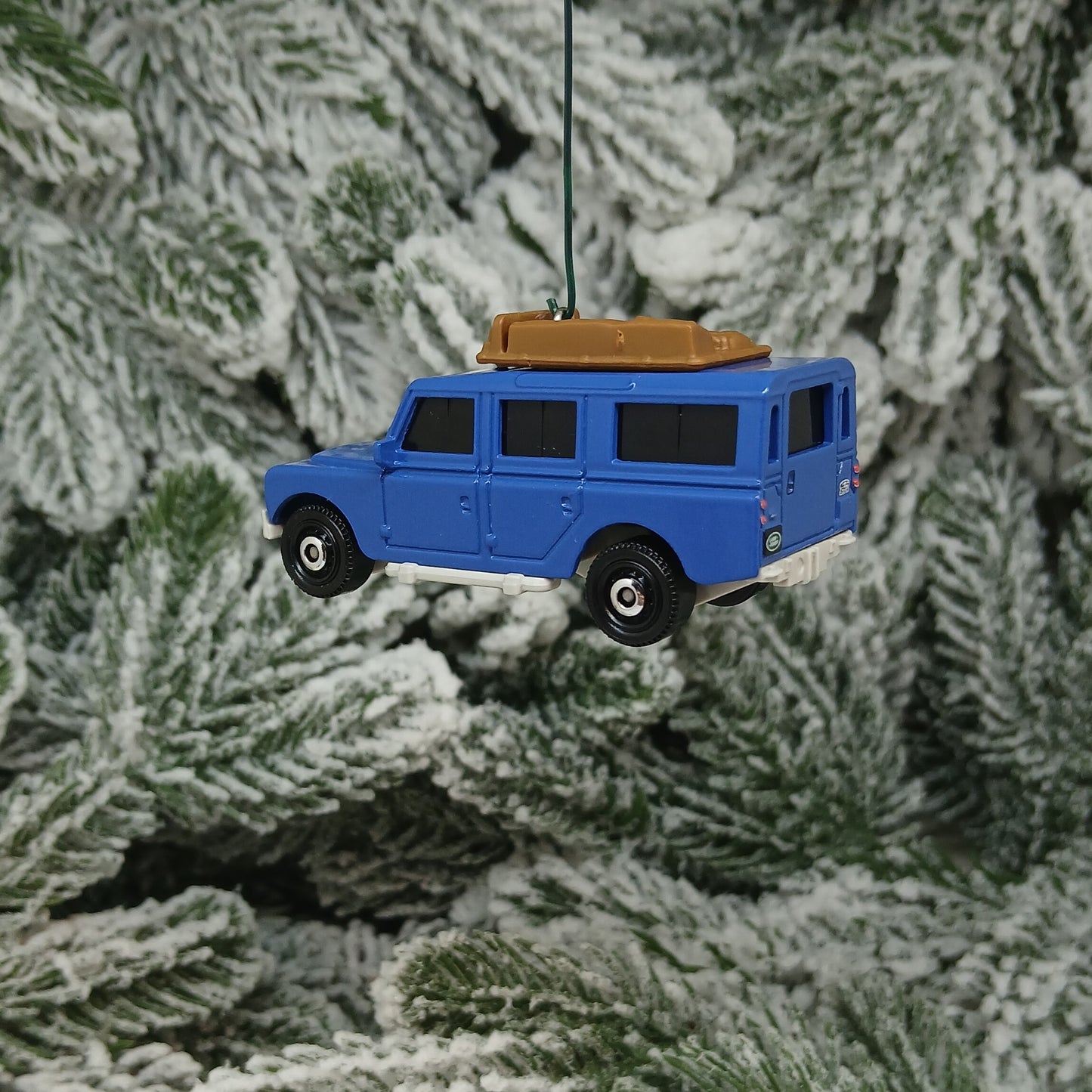 LAND ROVER 1965 Safari Ornament Christmas Tree Decoration Gift Blue Green 4x4 suv Gen II