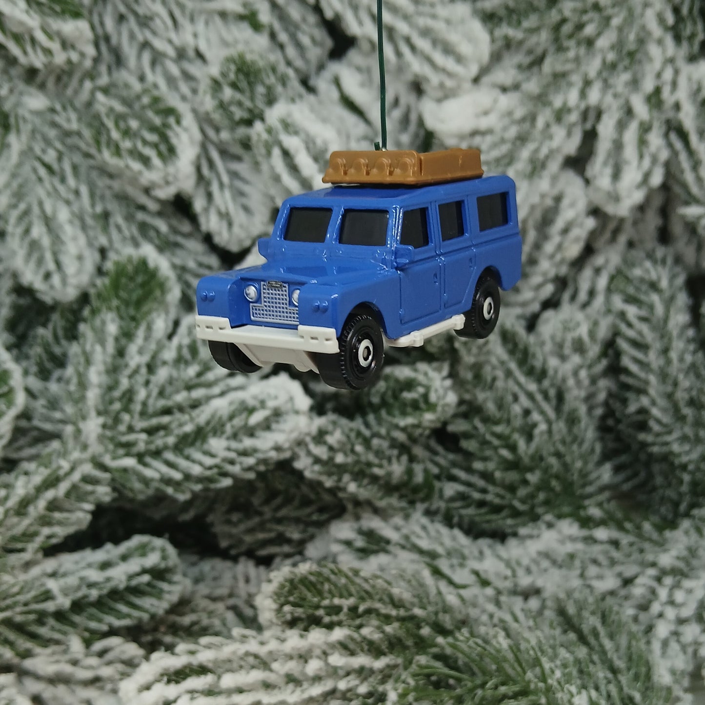 LAND ROVER 1965 Safari Ornament Christmas Tree Decoration Gift Blue Green 4x4 suv Gen II