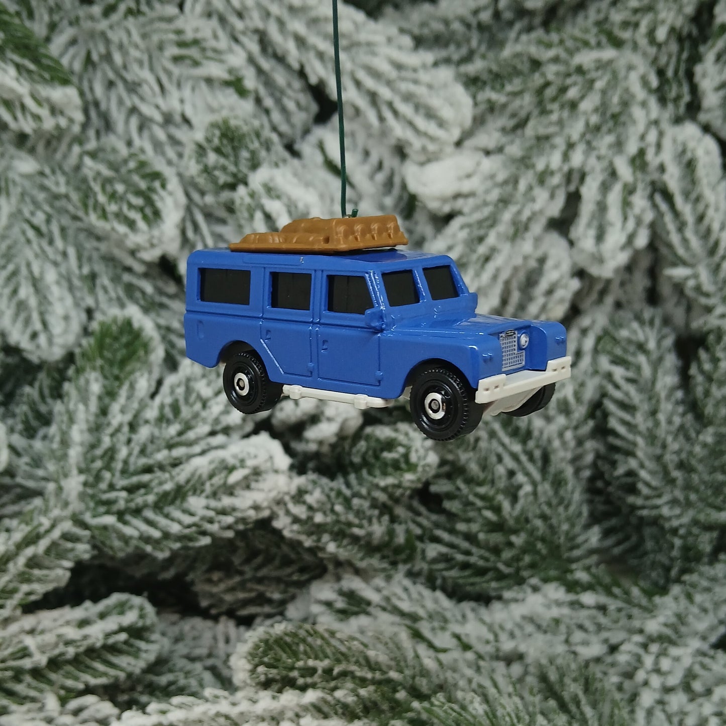 LAND ROVER 1965 Safari Ornament Christmas Tree Decoration Gift Blue Green 4x4 suv Gen II
