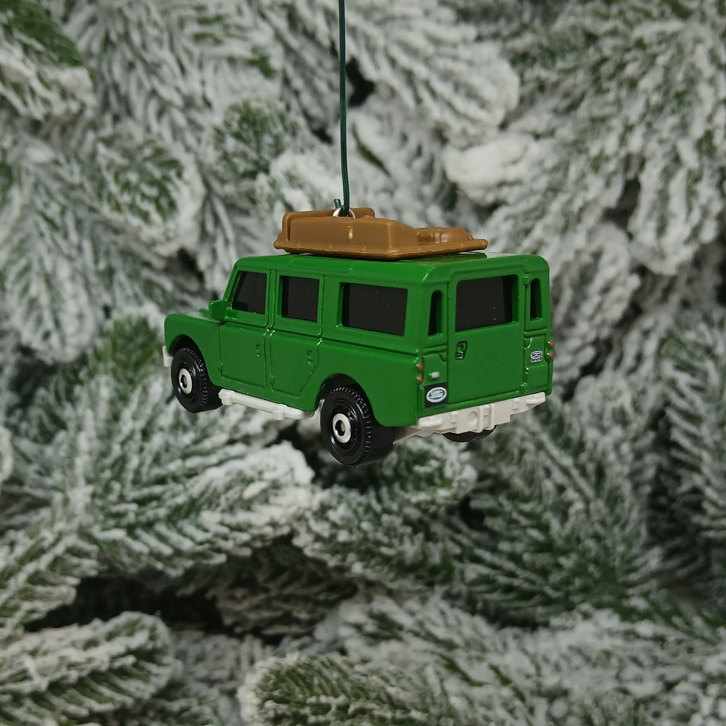 LAND ROVER 1965 Safari Ornament Christmas Tree Decoration Gift Blue Green 4x4 suv Gen II