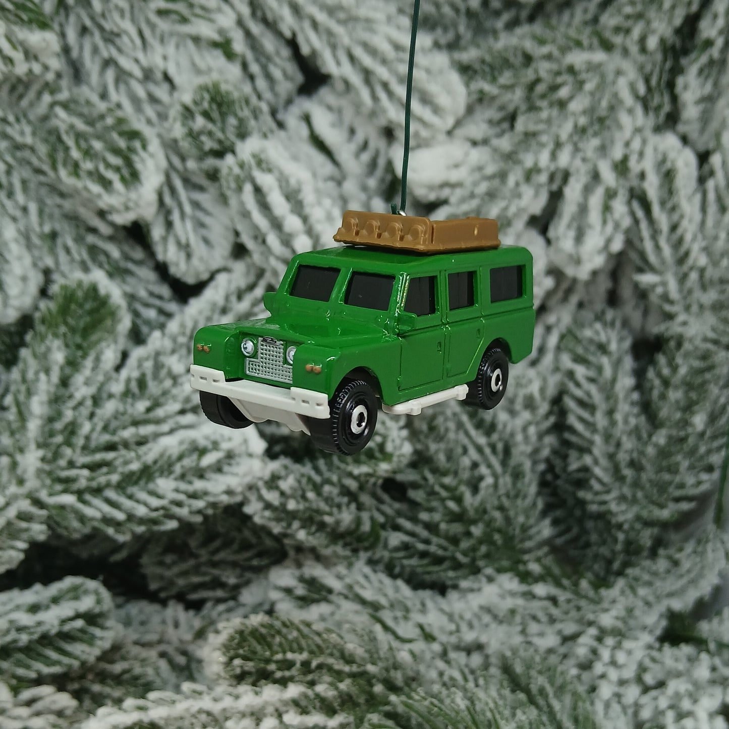 LAND ROVER 1965 Safari Ornament Christmas Tree Decoration Gift Blue Green 4x4 suv Gen II