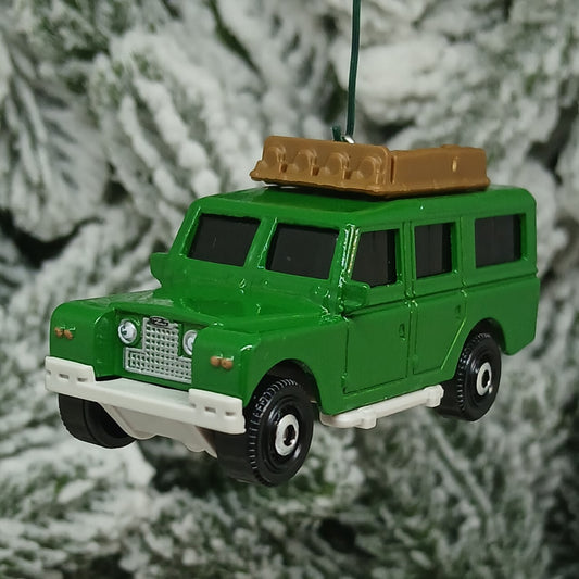 LAND ROVER 1965 Safari Ornament Christmas Tree Decoration Gift Blue Green 4x4 suv Gen II