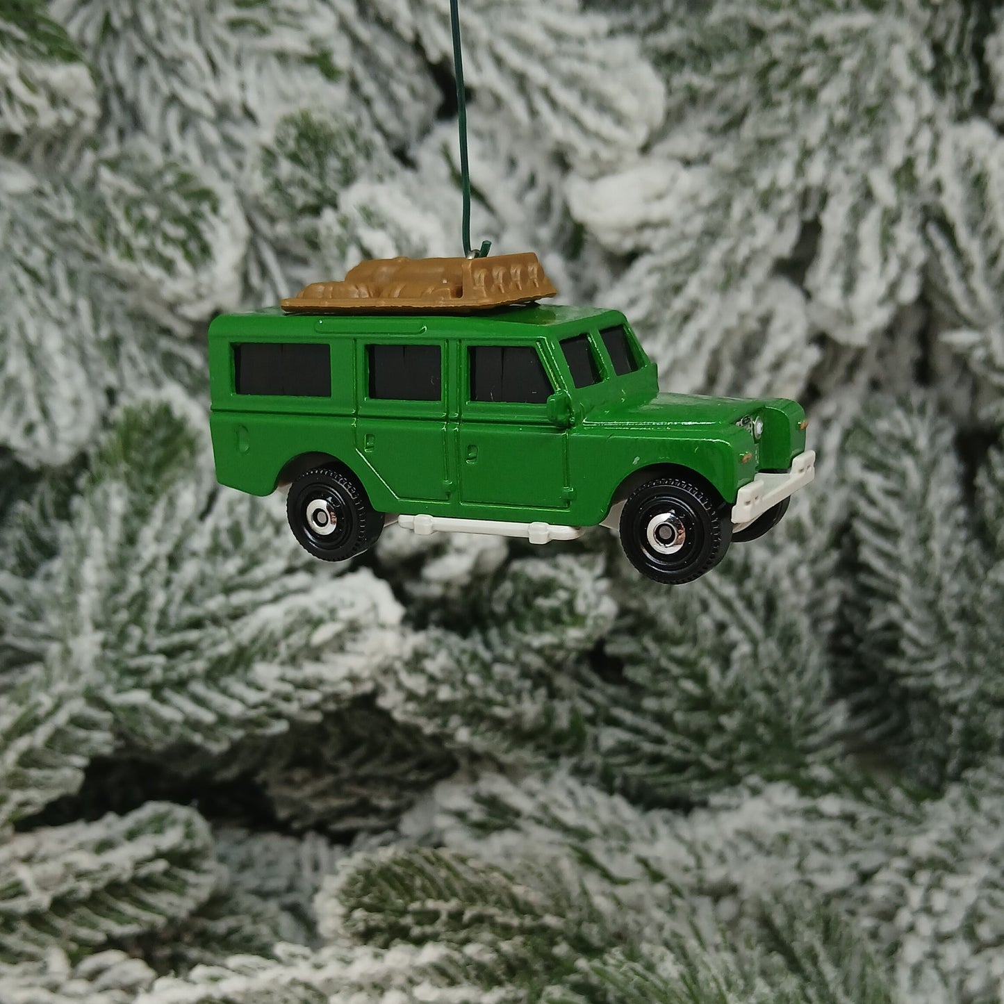 LAND ROVER 1965 Safari Ornament Christmas Tree Decoration Gift Blue Green 4x4 suv Gen II