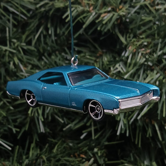 BUICK 1966 RIVIERA Ornament Christmas Decoration Unique Gift Idea Classic Car Teal Blue