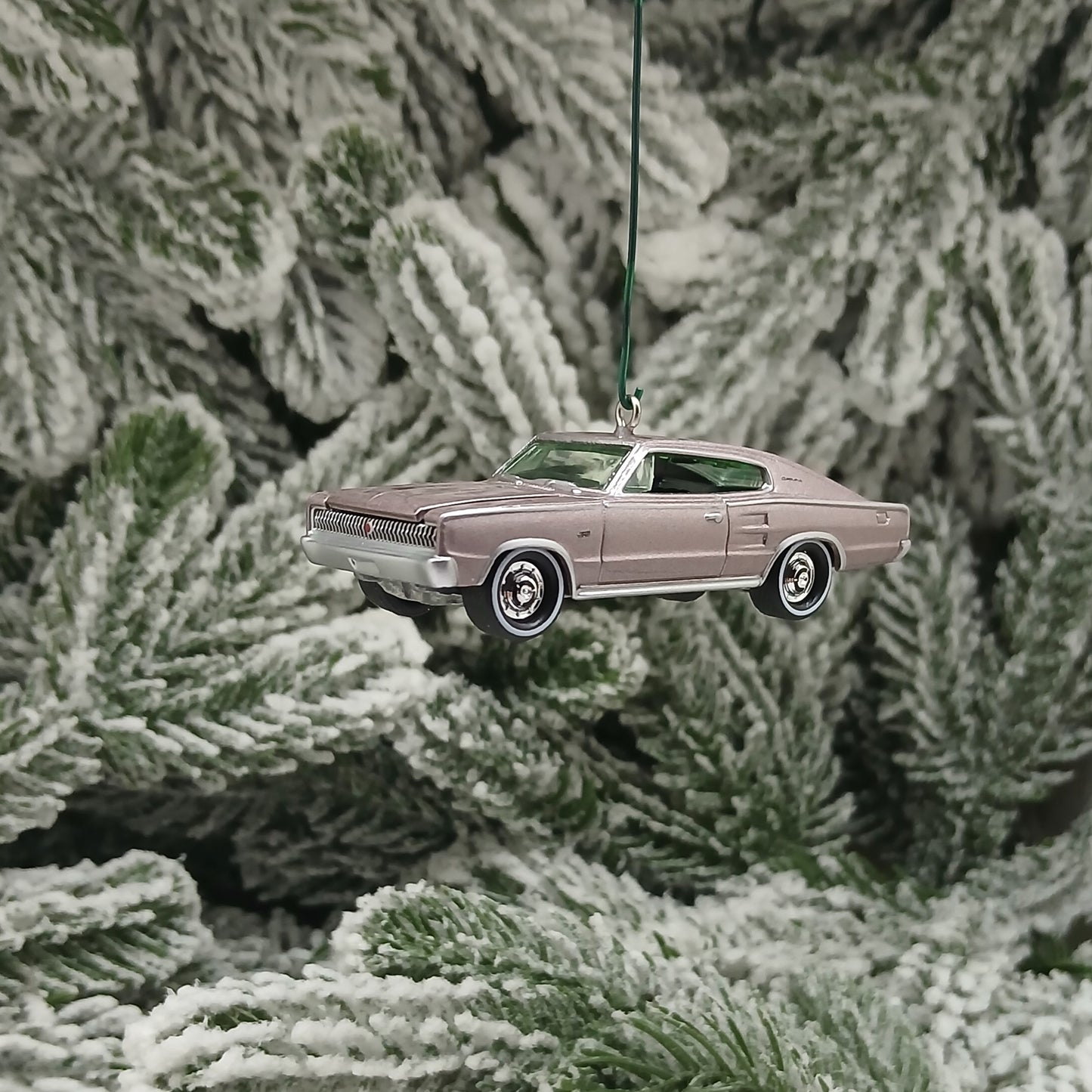 DODGE 1967 CHARGER Ornament Christmas Gift Idea Mauve Mopar Muscle Car 1966 Hood Opens