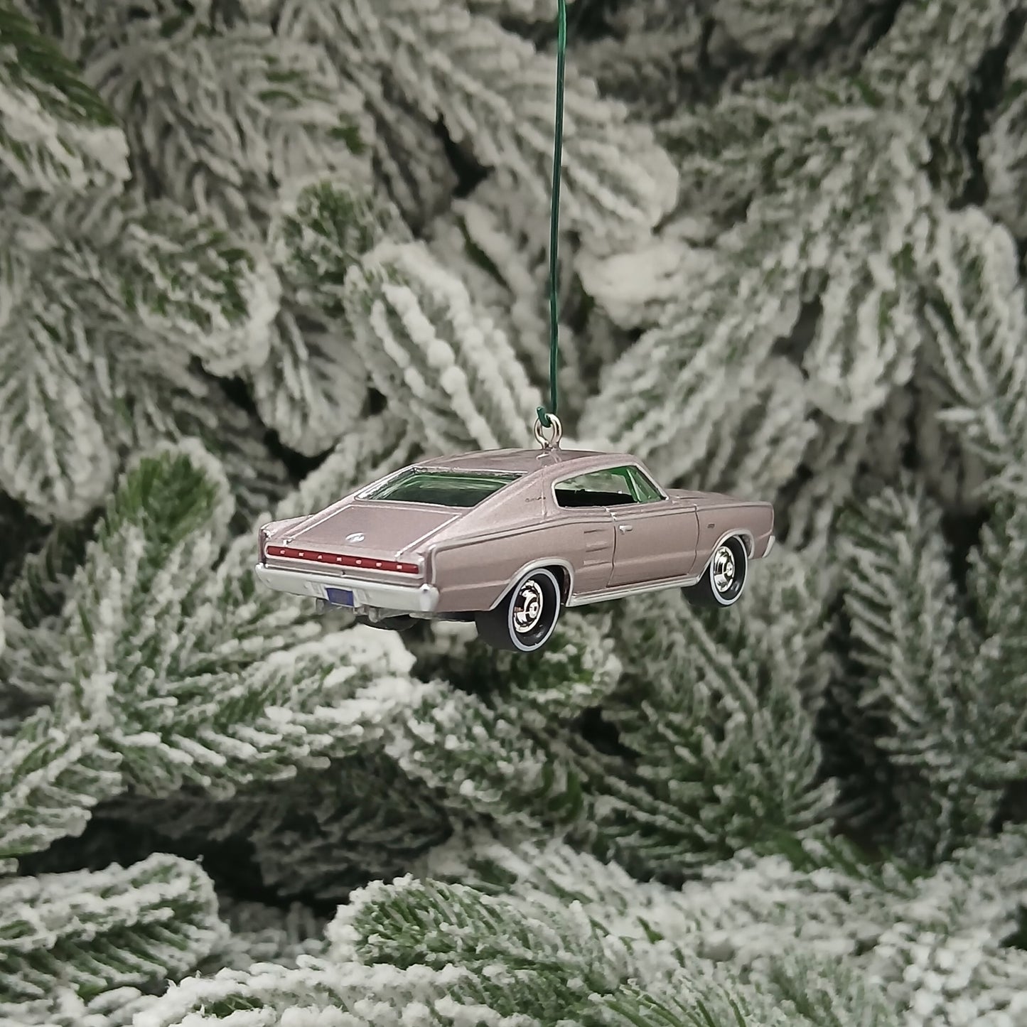 DODGE 1967 CHARGER Ornament Christmas Gift Idea Mauve Mopar Muscle Car 1966 Hood Opens