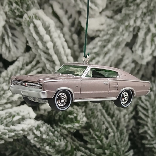 DODGE 1967 CHARGER Ornament Christmas Gift Idea Mauve Mopar Muscle Car 1966 Hood Opens