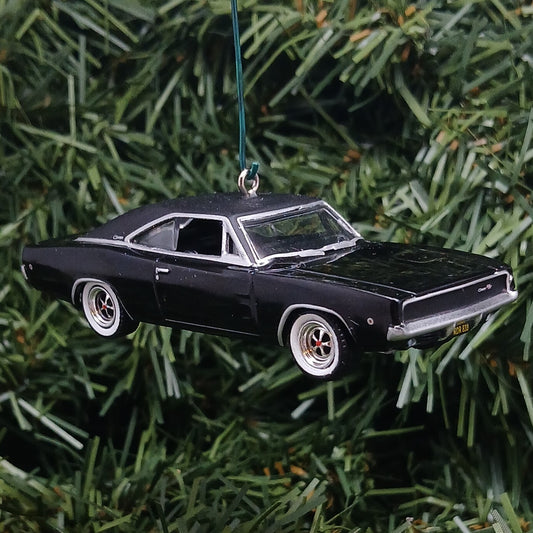 DODGE CHARGER Ornament 1968 R/T Christmas Gift Xmas Tree Decoration Mopar Muscle Car Black