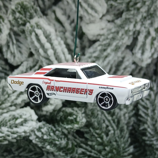 DODGE 1968 Dart Ornament Christmas Gift Xmas Tree Decoration White Red