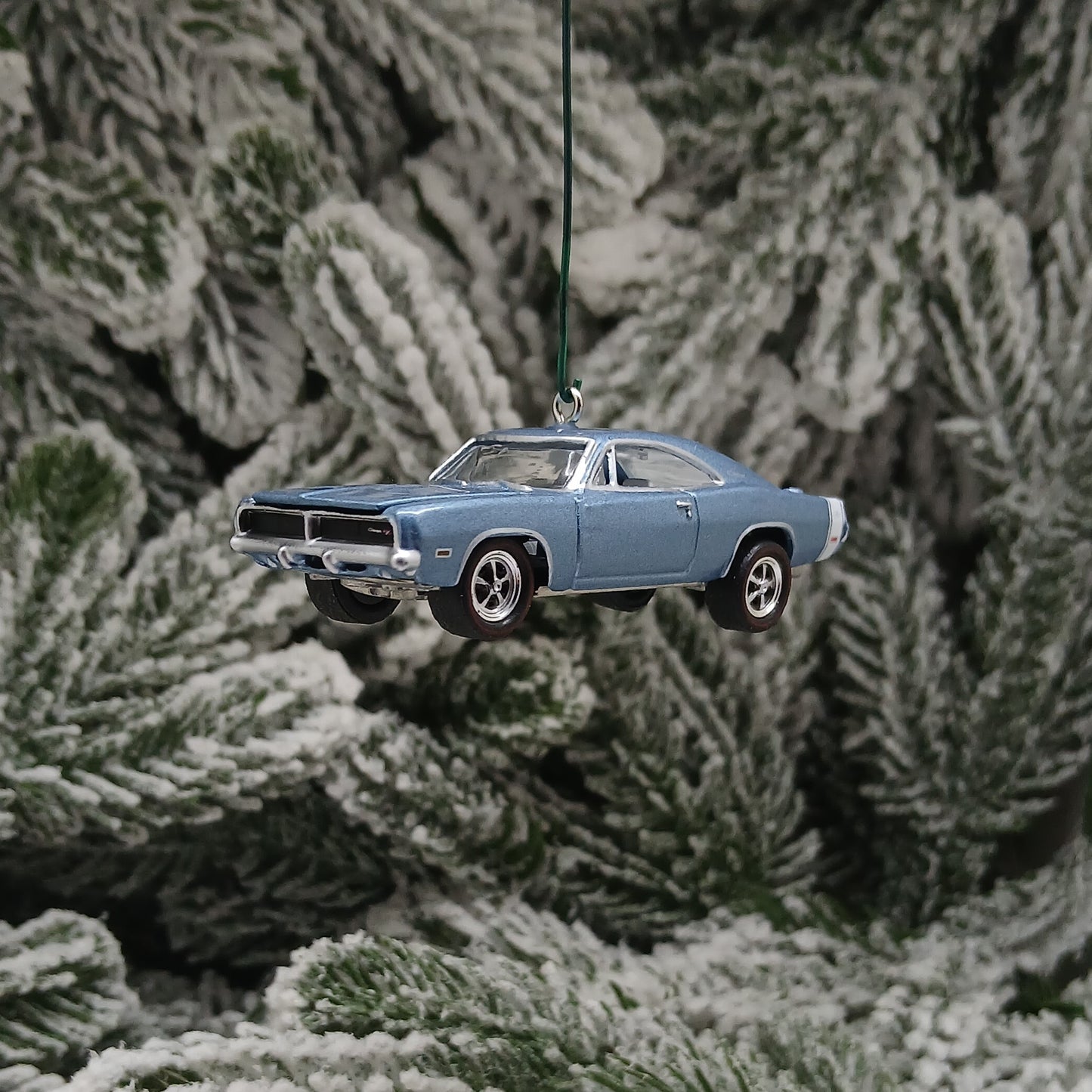 DODGE 1969 CHARGER R/T Ornament Christmas Gift Xmas Tree Decoration Light Blue Mopar Muscle Car