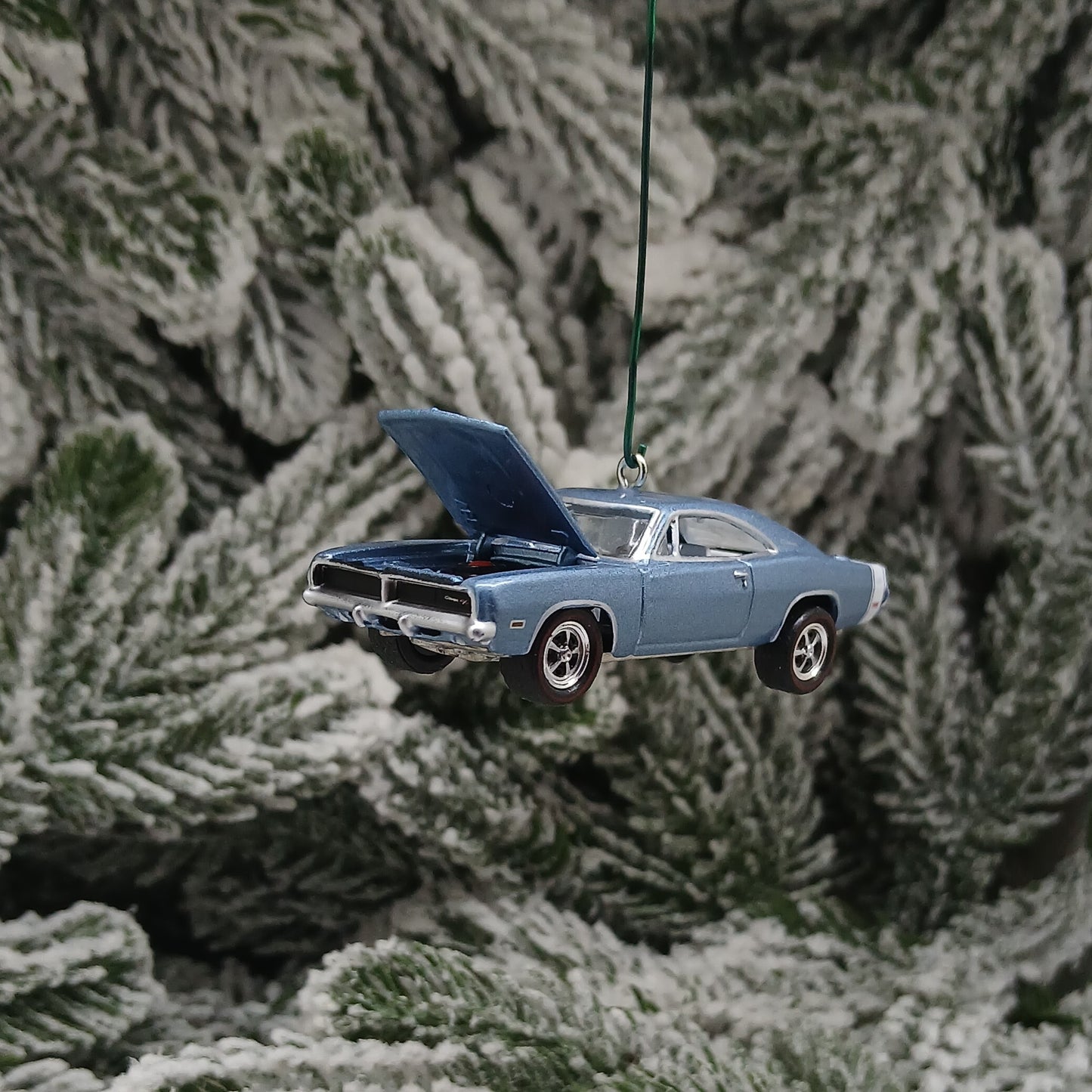 DODGE 1969 CHARGER R/T Ornament Christmas Gift Xmas Tree Decoration Light Blue Mopar Muscle Car