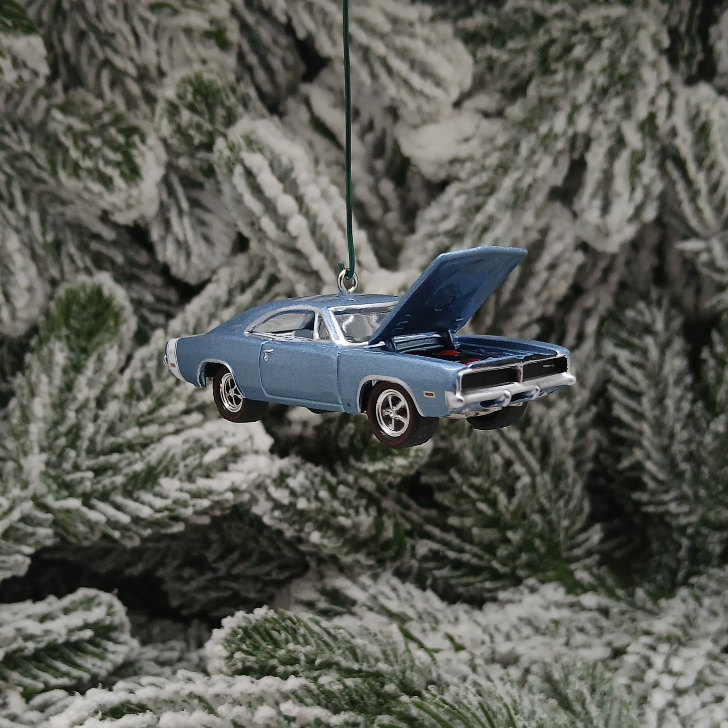 DODGE 1969 CHARGER R/T Ornament Christmas Gift Xmas Tree Decoration Light Blue Mopar Muscle Car