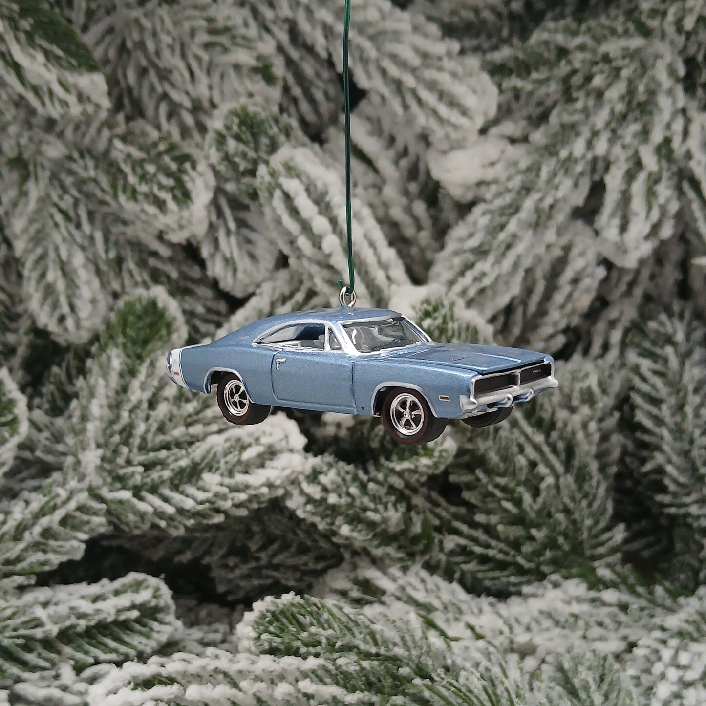 DODGE 1969 CHARGER R/T Ornament Christmas Gift Xmas Tree Decoration Light Blue Mopar Muscle Car