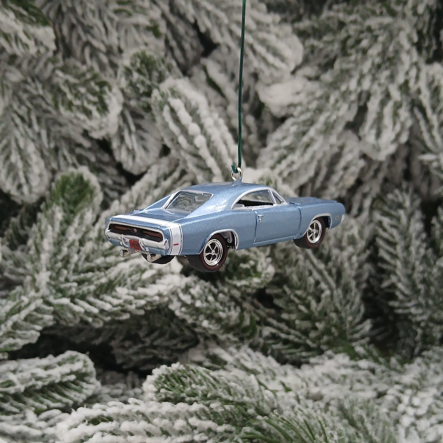 DODGE 1969 CHARGER R/T Ornament Christmas Gift Xmas Tree Decoration Light Blue Mopar Muscle Car