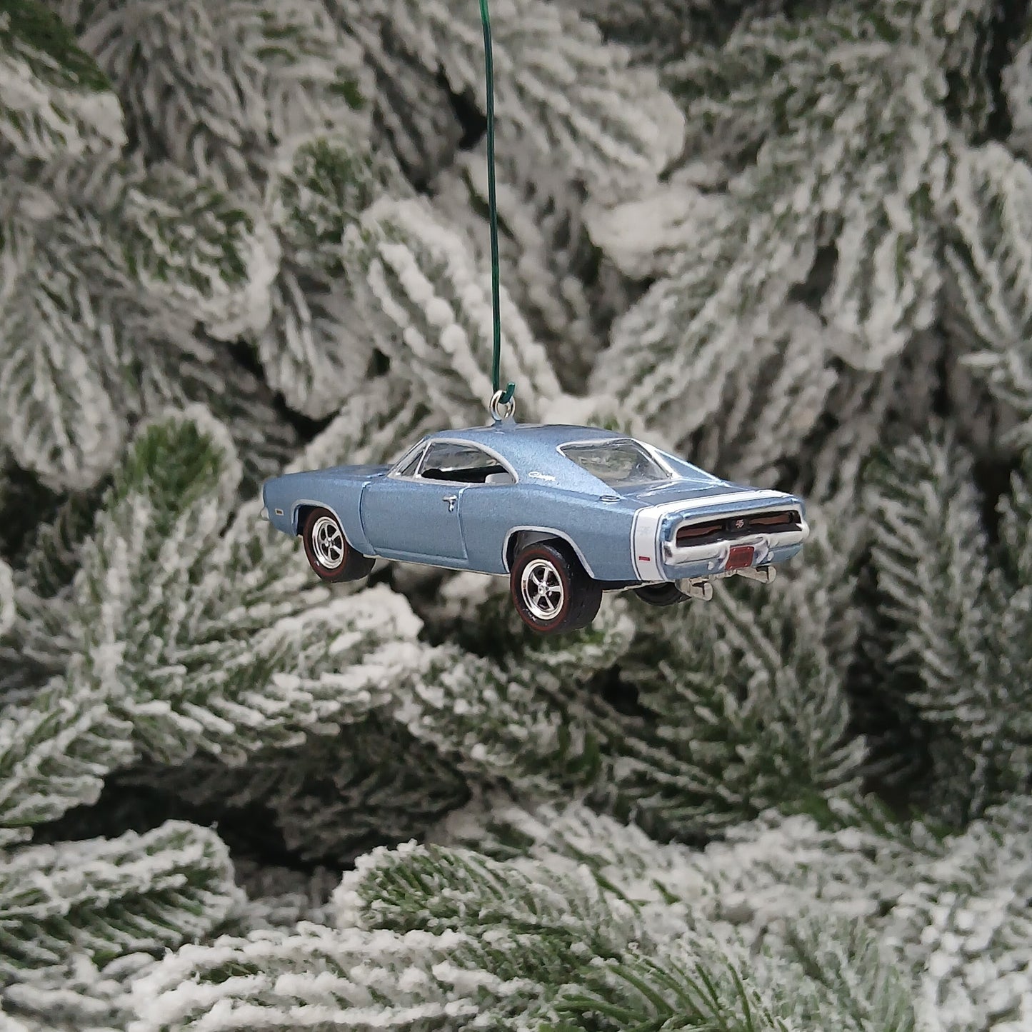 DODGE 1969 CHARGER R/T Ornament Christmas Gift Xmas Tree Decoration Light Blue Mopar Muscle Car