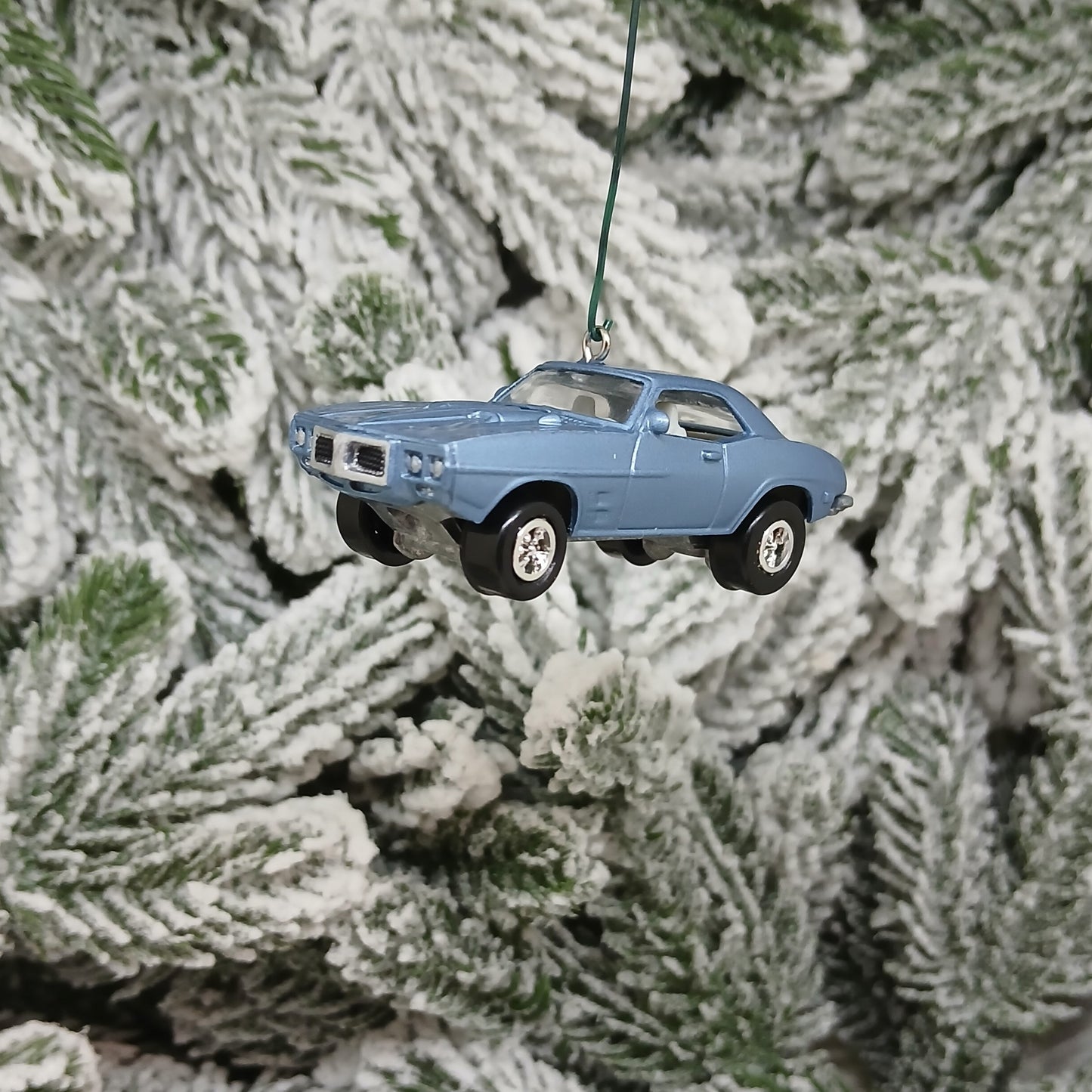 Pontiac 1969 Firebird Ornament Christmas Gift Xmas Tree Decoration Light Blue