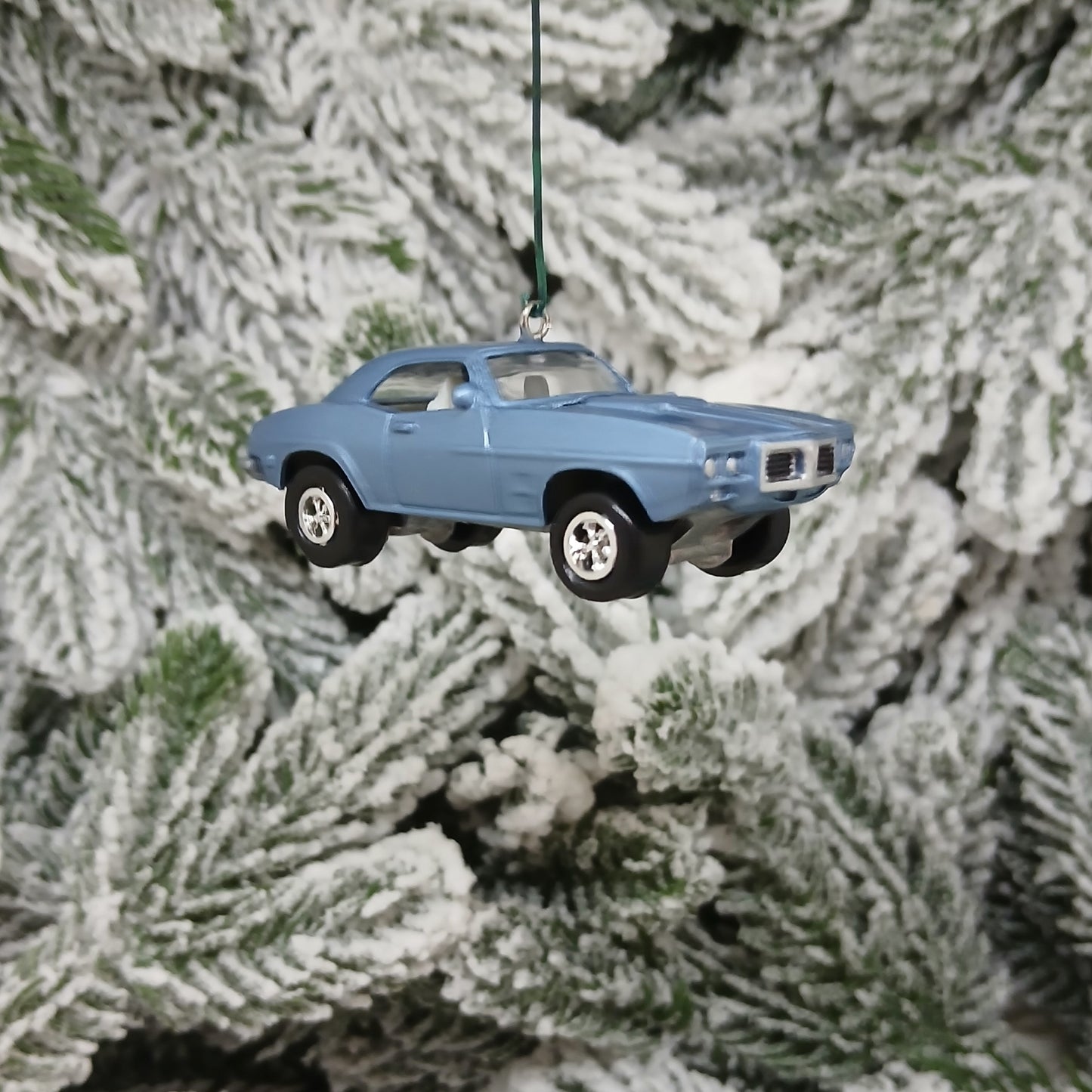 Pontiac 1969 Firebird Ornament Christmas Gift Xmas Tree Decoration Light Blue