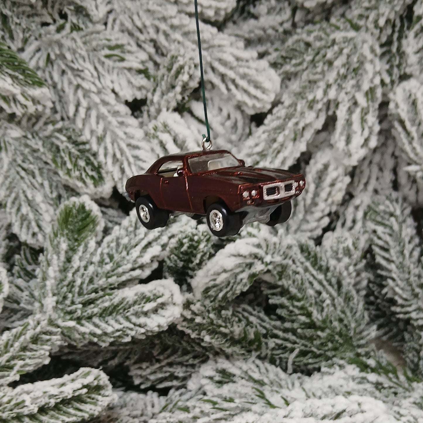 Pontiac 1969 Firebird Ornament Christmas Gift Xmas Tree Decoration Dark Maroon