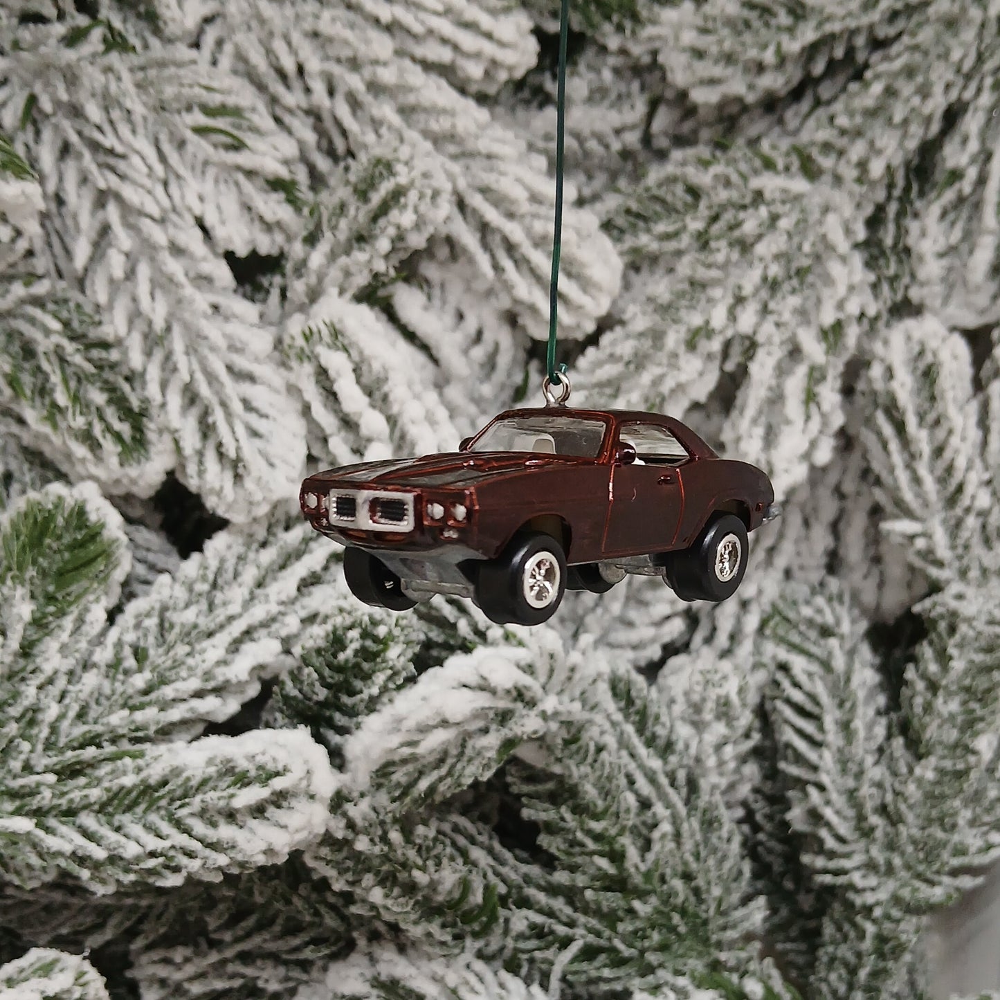 Pontiac 1969 Firebird Ornament Christmas Gift Xmas Tree Decoration Dark Maroon