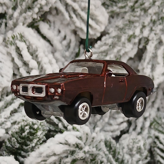 Pontiac 1969 Firebird Ornament Christmas Gift Xmas Tree Decoration Dark Maroon