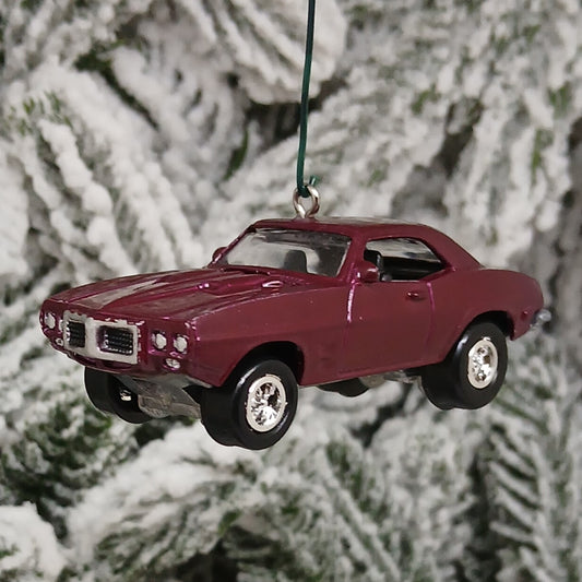 Pontiac 1969 Firebird Ornament Christmas Gift Xmas Tree Decoration Maroon