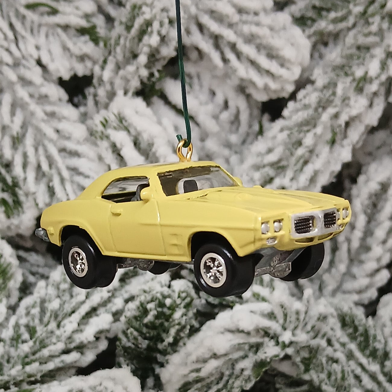 Pontiac 1969 Firebird Ornament Christmas Gift Xmas Tree Decoration Yellow