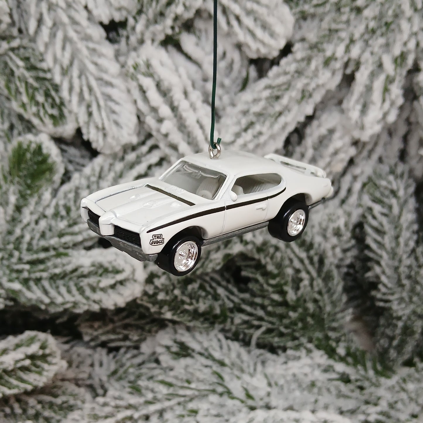 PONTIAC GTO JUDGE 1969 Ornament Christmas Tree Decoration Unique Automotive Xmas Gift Idea White Hood Opens