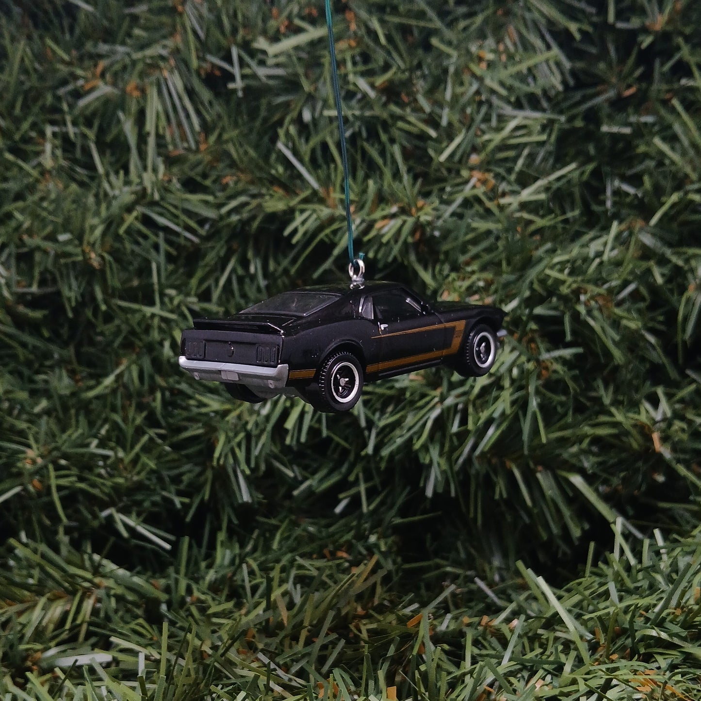 Ford Mustang Ornament 1969 Boss 302 Christmas Gift Xmas Tree Decoration Black Hood Opens