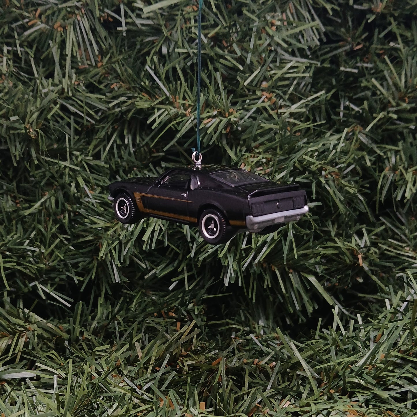 Ford Mustang Ornament 1969 Boss 302 Christmas Gift Xmas Tree Decoration Black Hood Opens