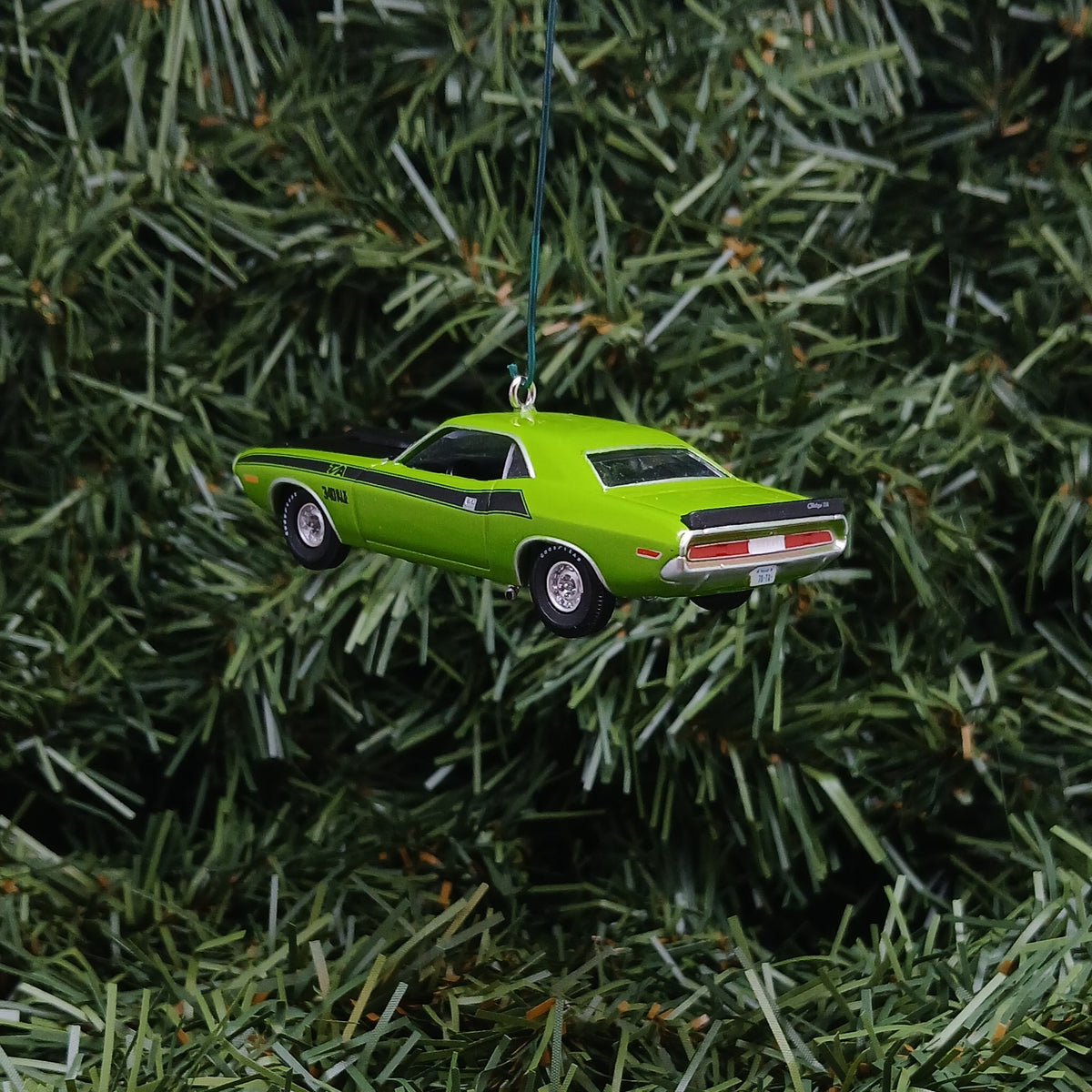 Dodge 1970 Challenger T/A Ornament Christmas Gift Xmas Decoration 340 Six Pack Mopar Green Go