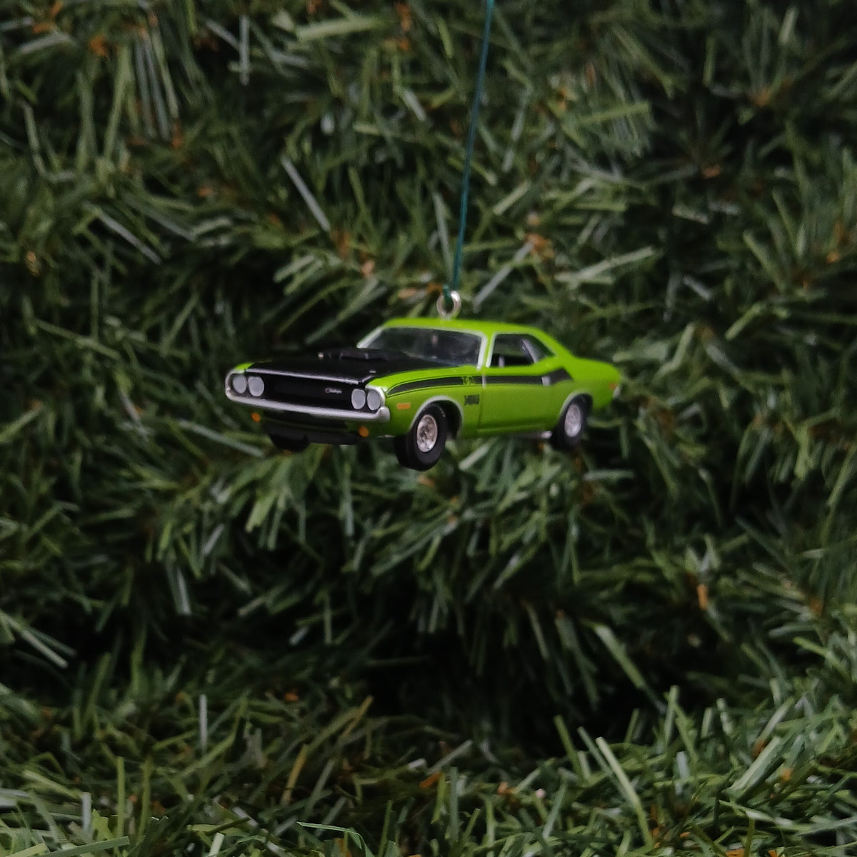 Dodge 1970 Challenger T/A Ornament Christmas Gift Xmas Decoration 340 Six Pack Mopar Green Go