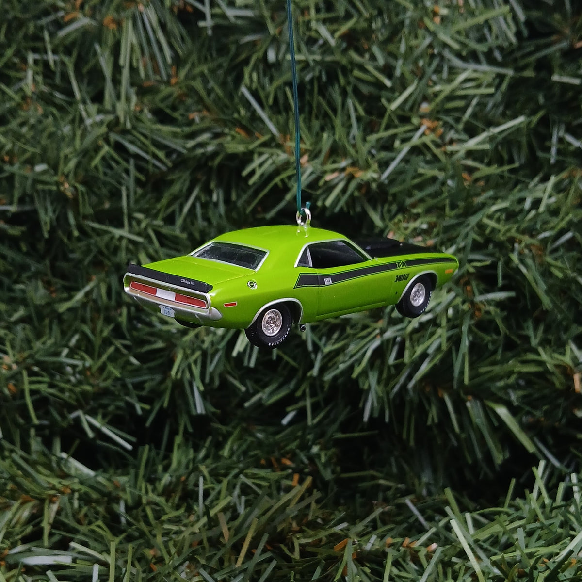 Dodge 1970 Challenger T/A Ornament Christmas Gift Xmas Decoration 340 Six Pack Mopar Green Go