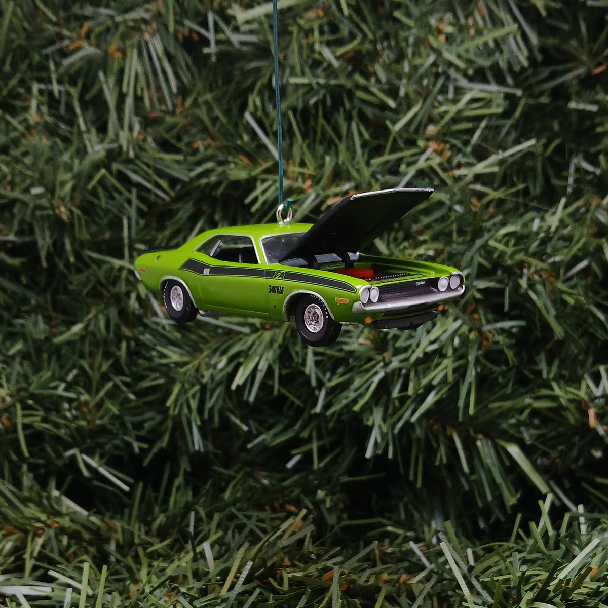 Dodge 1970 Challenger T/A Ornament Christmas Gift Xmas Decoration 340 Six Pack Mopar Green Go