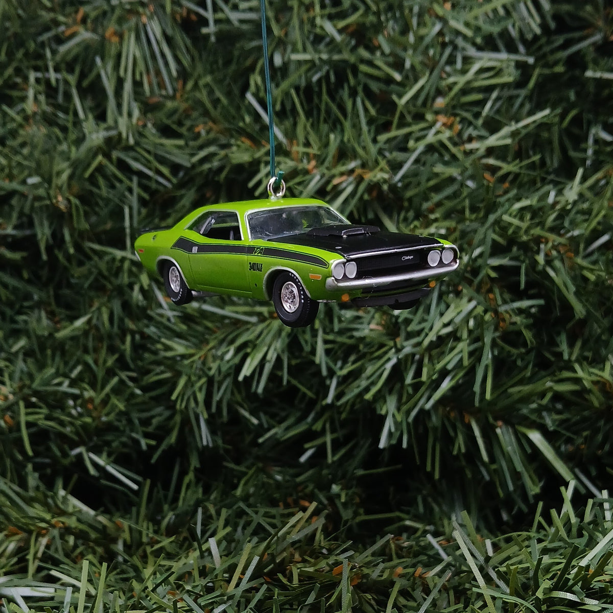 Dodge 1970 Challenger T/A Ornament Christmas Gift Xmas Decoration 340 Six Pack Mopar Green Go