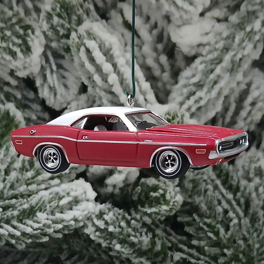 Dodge 1970 Challenger Ornament Christmas Gift Xmas Tree Decoration Mopar Red Hood Opens