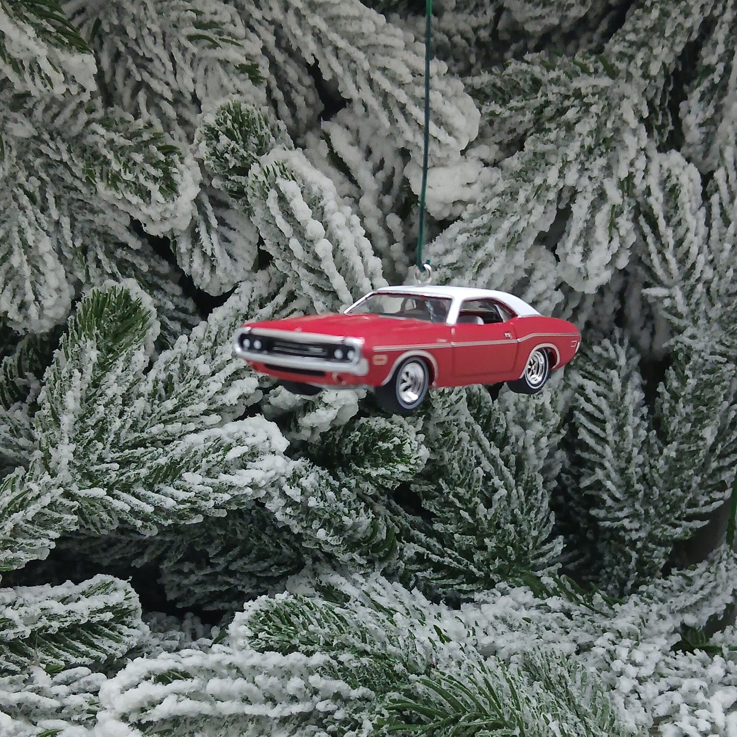 Dodge 1970 Challenger Ornament Christmas Gift Xmas Tree Decoration Mopar Red Hood Opens