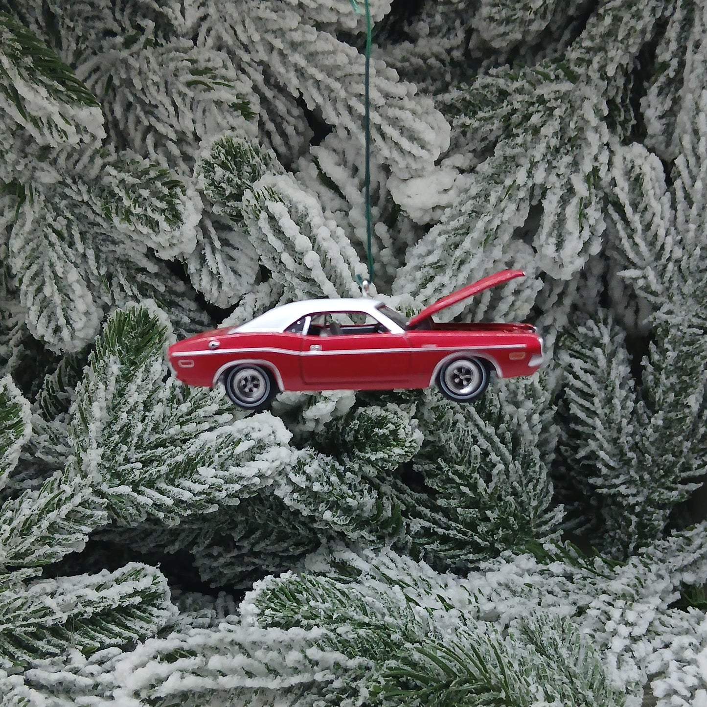 Dodge 1970 Challenger Ornament Christmas Gift Xmas Tree Decoration Mopar Red Hood Opens