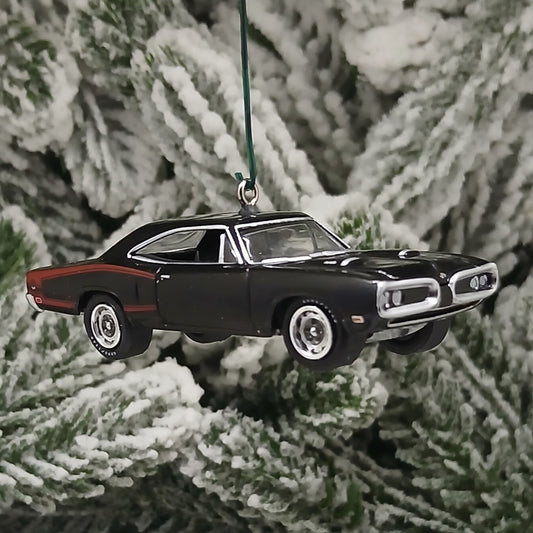 Dodge 1970 Super Bee Ornament Christmas Gift Mopar Coronet Black Hood Opens