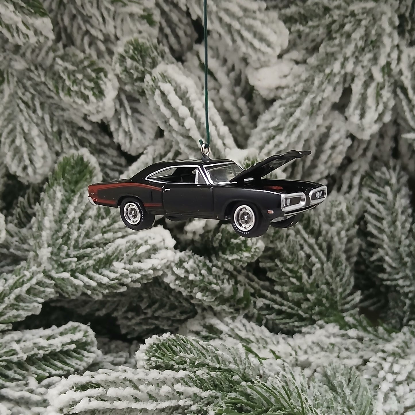 Dodge 1970 Super Bee Ornament Christmas Gift Mopar Coronet Black Hood Opens