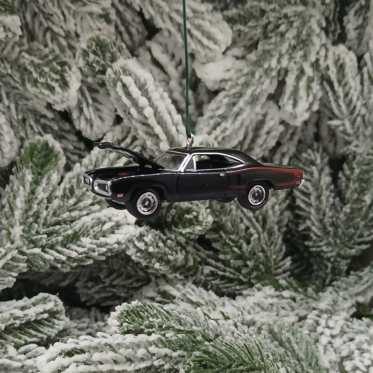 Dodge 1970 Super Bee Ornament Christmas Gift Mopar Coronet Black Hood Opens
