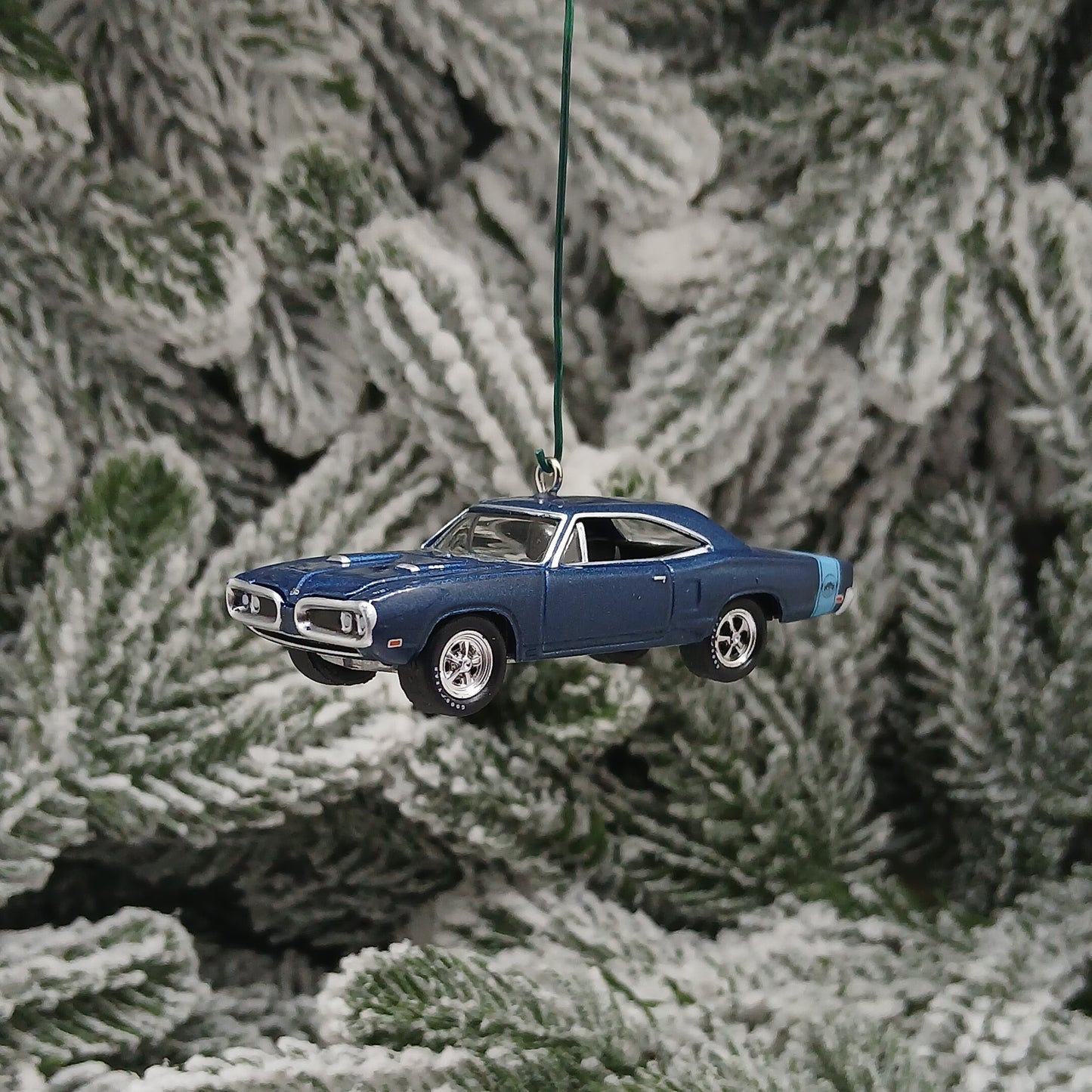 Dodge 1970 Super Bee Ornament Christmas Gift Mopar Coronet Blue Hood Opens