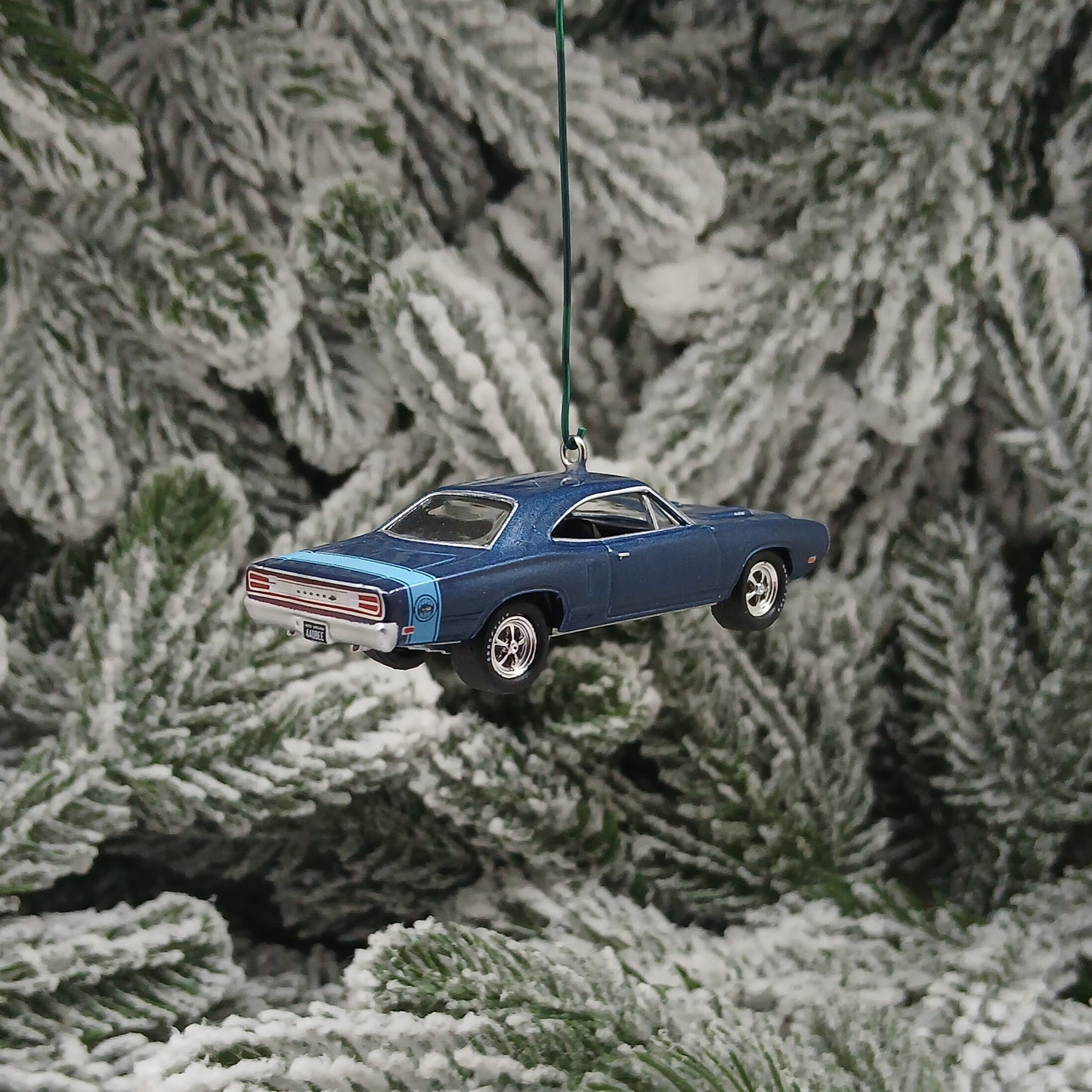 Dodge 1970 Super Bee Ornament Christmas Gift Mopar Coronet Blue Hood Opens