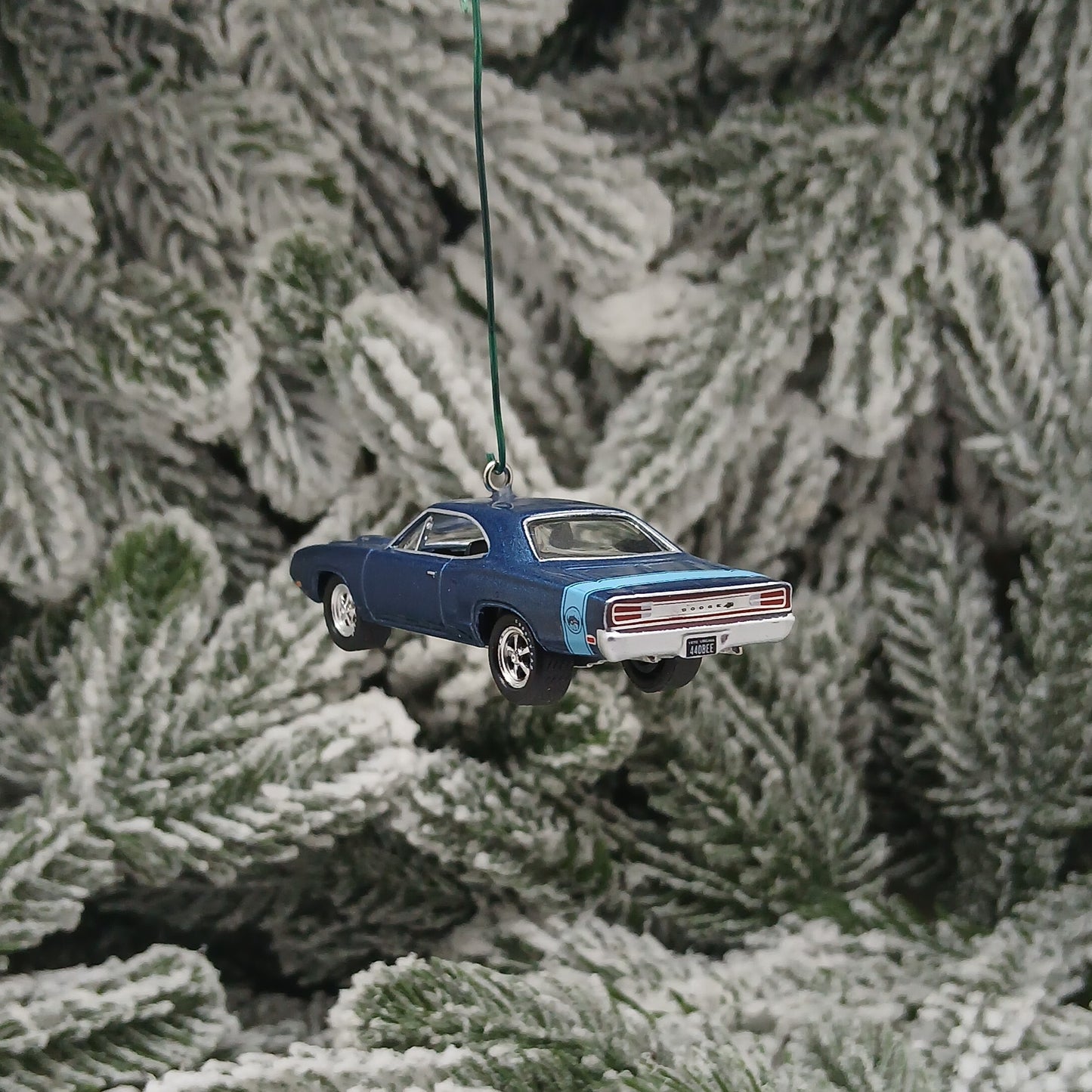 Dodge 1970 Super Bee Ornament Christmas Gift Mopar Coronet Blue Hood Opens