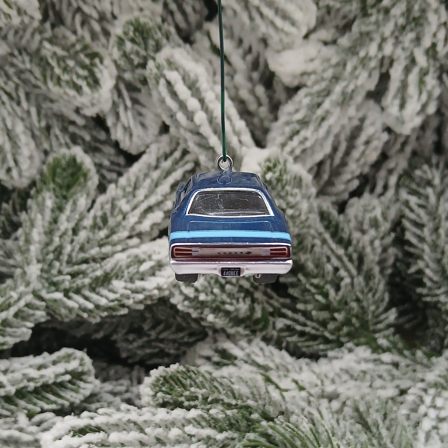 Dodge 1970 Super Bee Ornament Christmas Gift Mopar Coronet Blue Hood Opens