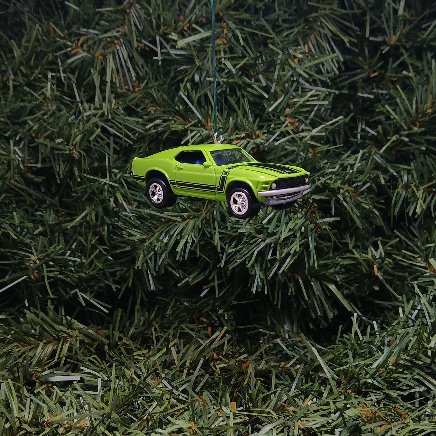 Ford 1970 Mustang Ornament Christmas Gift Boss 302 Xmas Tree Decoration Bright Green