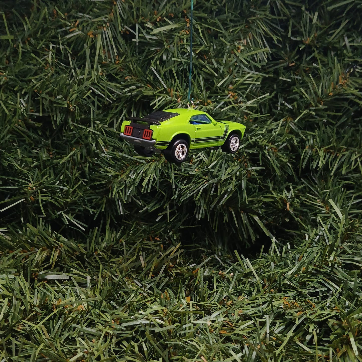 Ford 1970 Mustang Ornament Christmas Gift Boss 302 Xmas Tree Decoration Bright Green