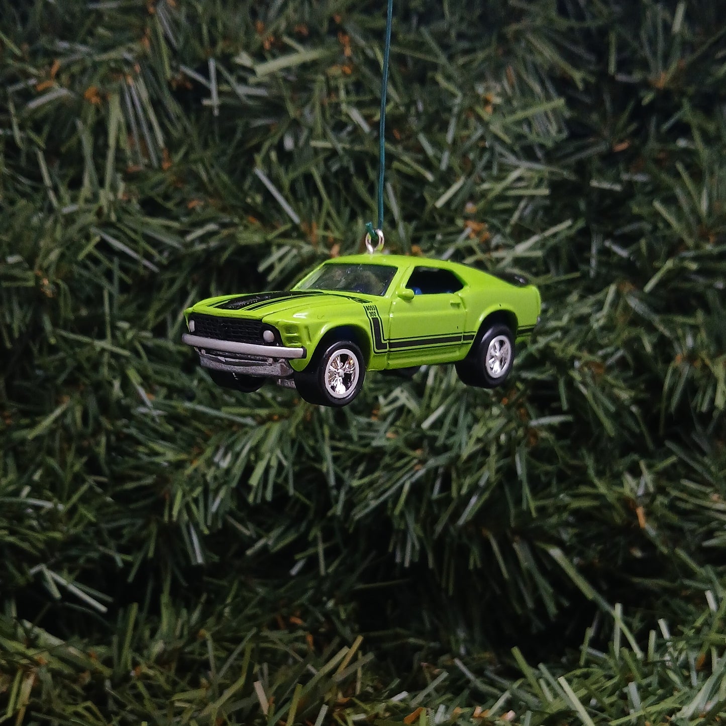 Ford 1970 Mustang Ornament Christmas Gift Boss 302 Xmas Tree Decoration Bright Green