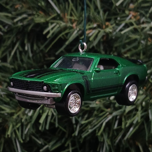 Ford 1970 Mustang Ornament Christmas Gift Boss 302 Xmas Tree Decoration Green